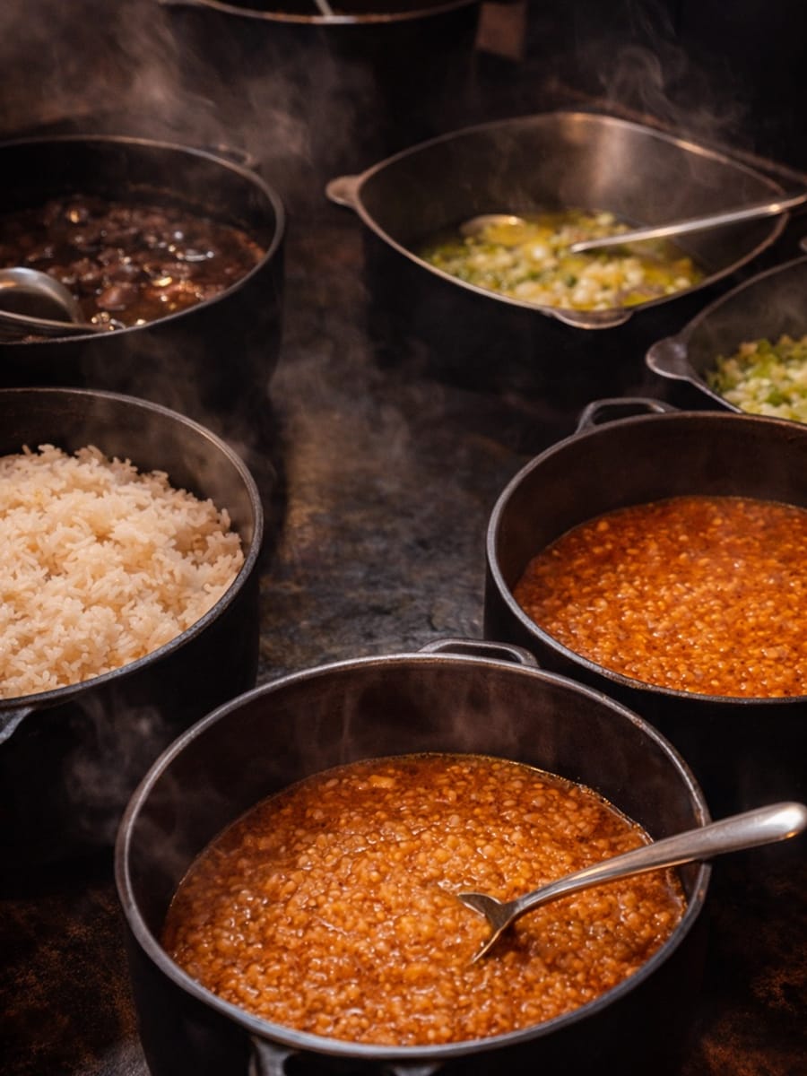 Panelas no fogão a lenha